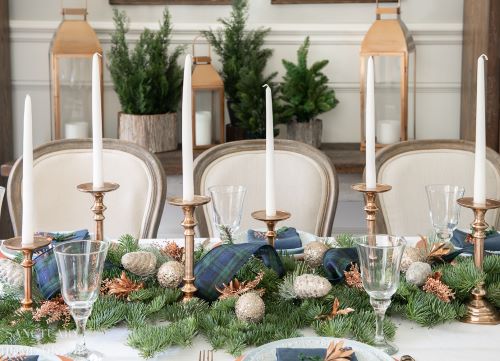 Christmas Table Pine Centerpiece